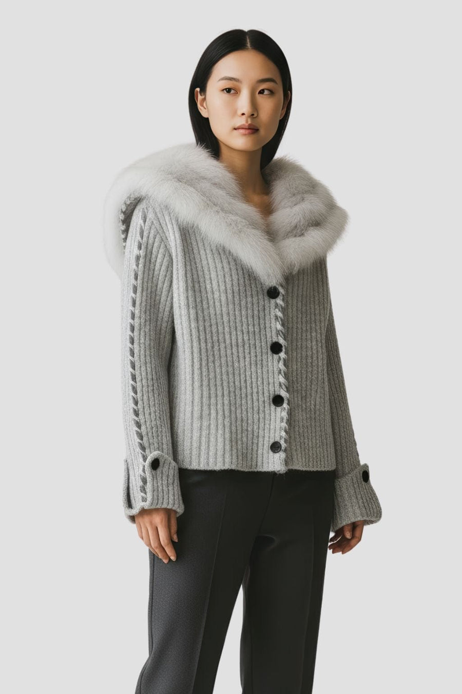 Gilet fourrure femme argenté Héritage fourrure