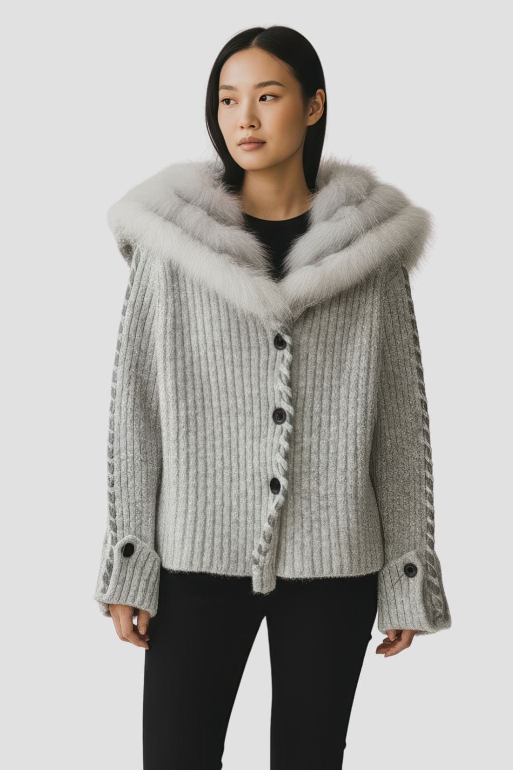 Gilet fourrure femme argenté Héritage fourrure