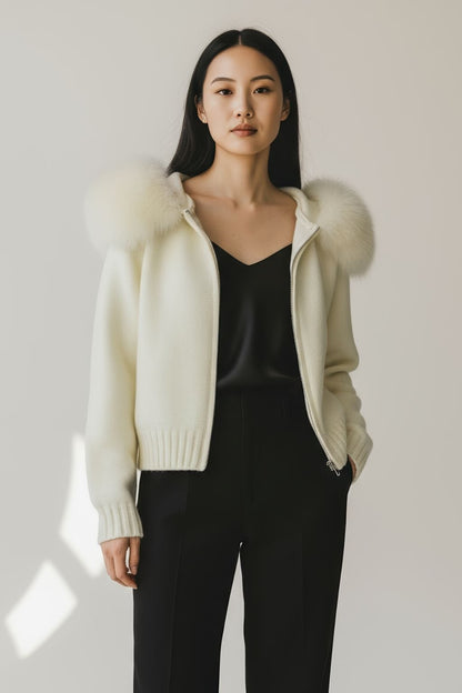 Gilet fourrure femme beige Héritage fourrure