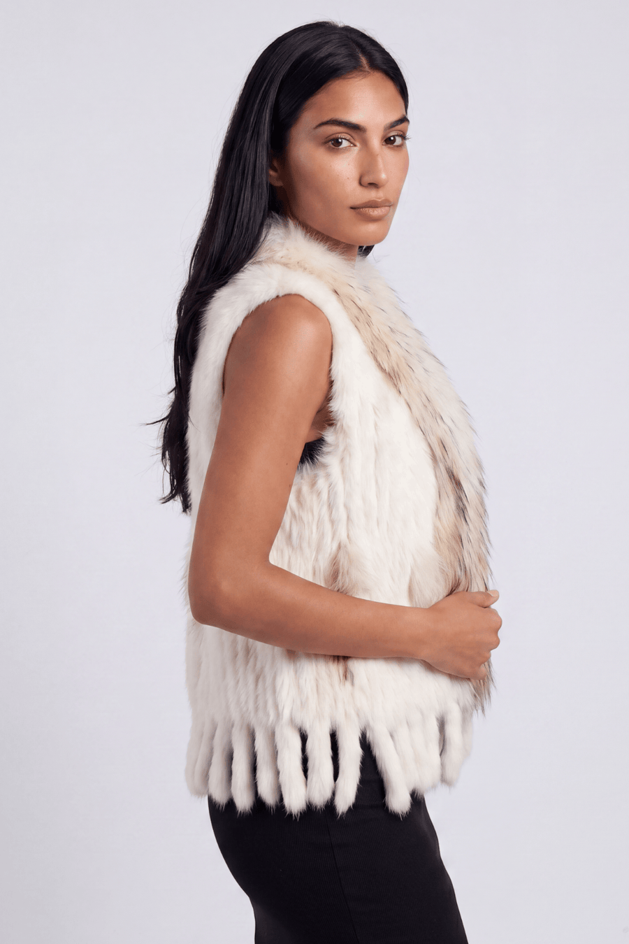 Gilet fourrure femme beige Héritage fourrure
