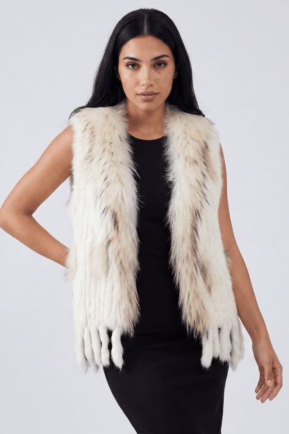 Gilet fourrure femme beige Héritage fourrure