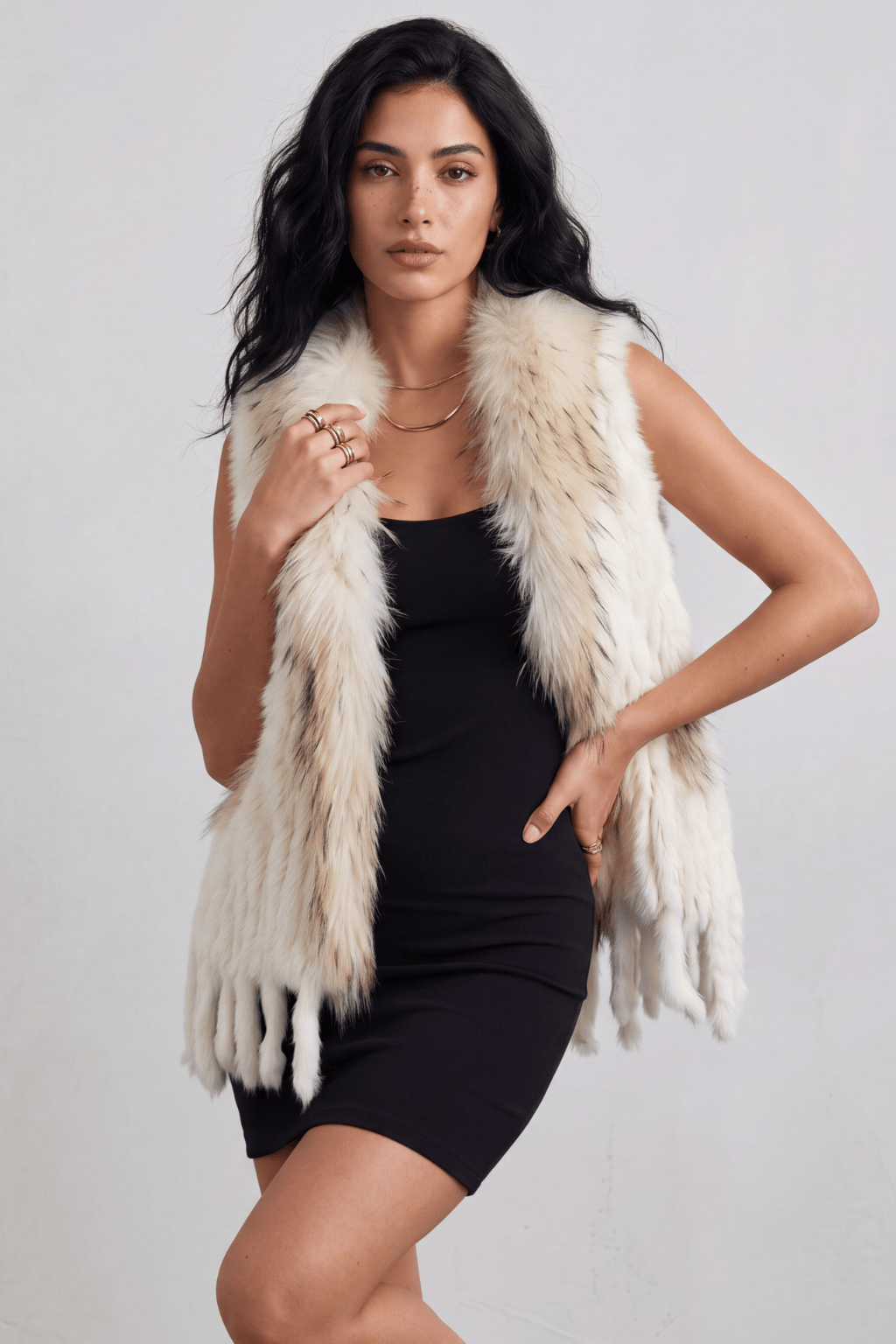 Gilet fourrure femme beige Héritage fourrure