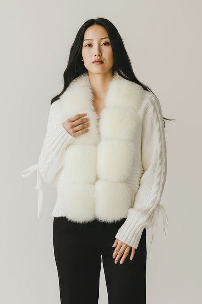 Gilet fourrure femme blanc Héritage fourrure