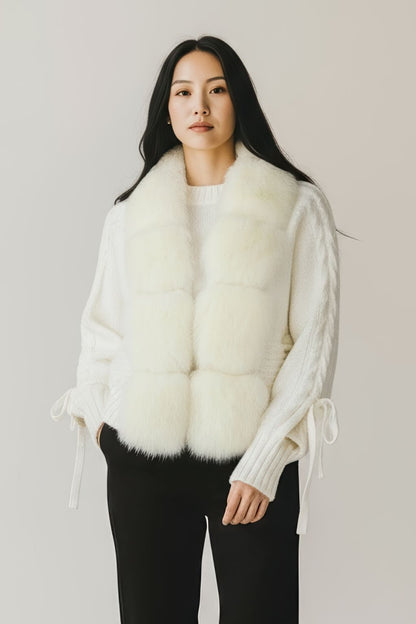 Gilet fourrure femme blanc Héritage fourrure