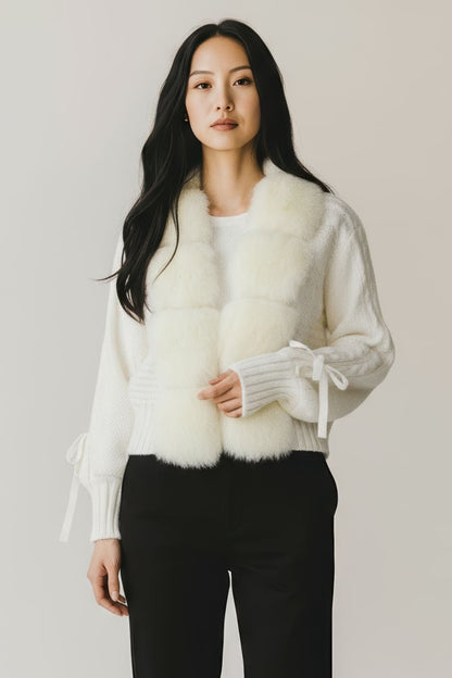 Gilet fourrure femme blanc Héritage fourrure