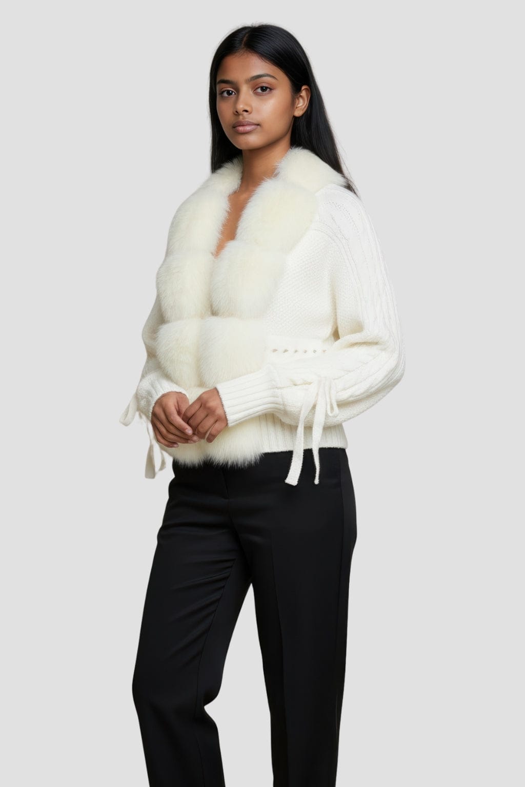 Gilet fourrure femme blanc Héritage fourrure