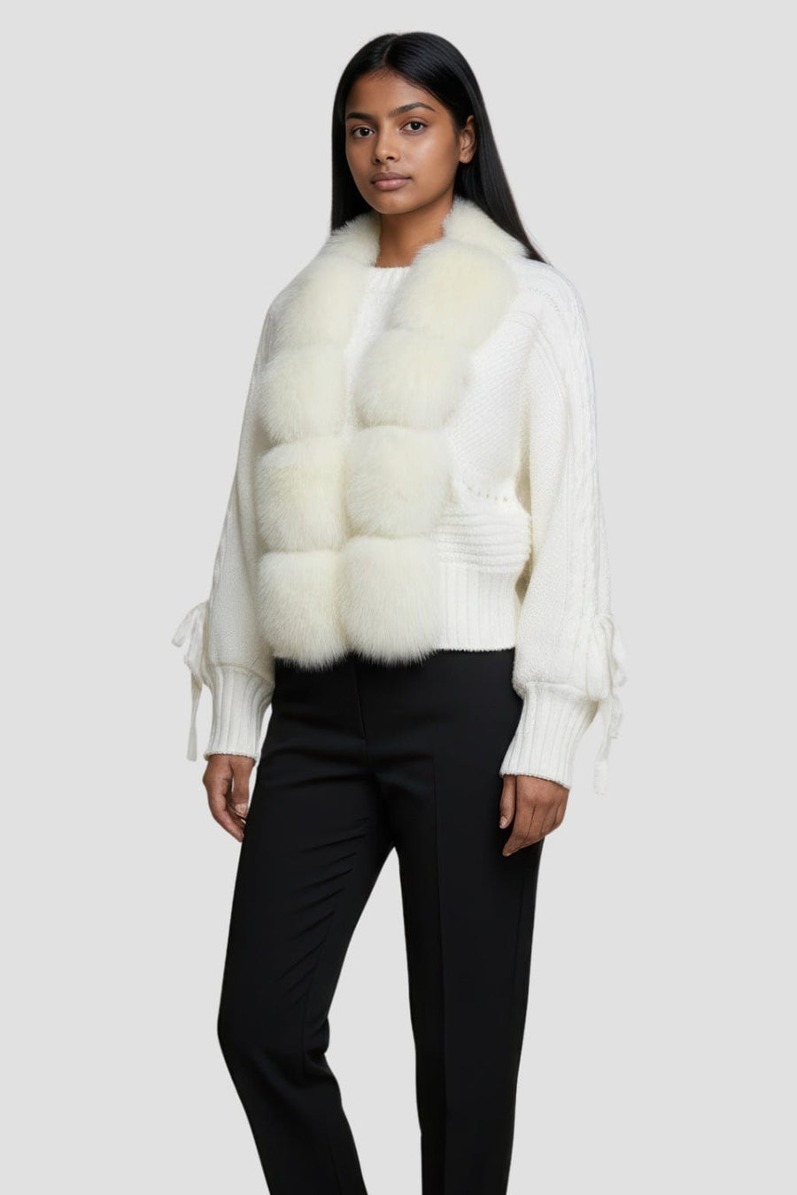 Gilet fourrure femme blanc Héritage fourrure