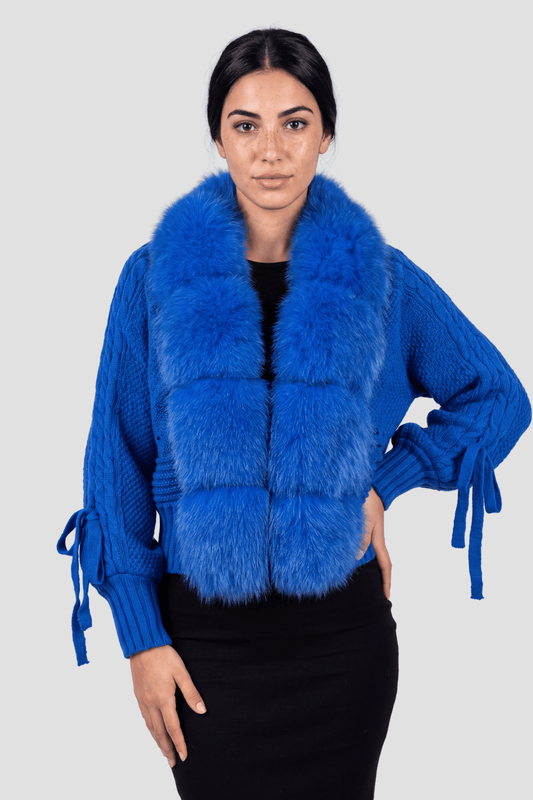 Gilet fourrure femme bleu Héritage fourrure