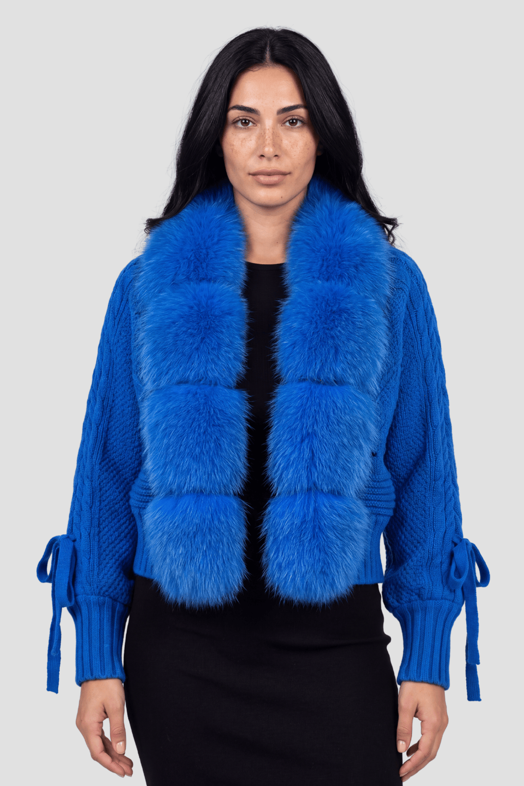 Gilet fourrure femme bleu Héritage fourrure