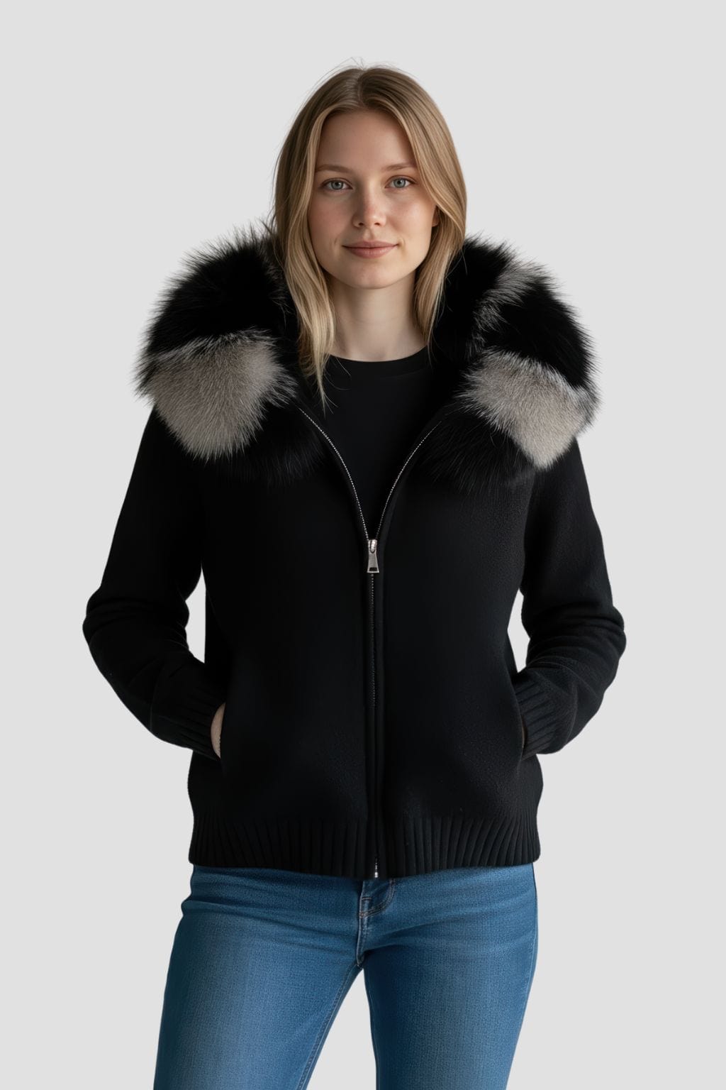 Gilet fourrure femme capuche Héritage fourrure