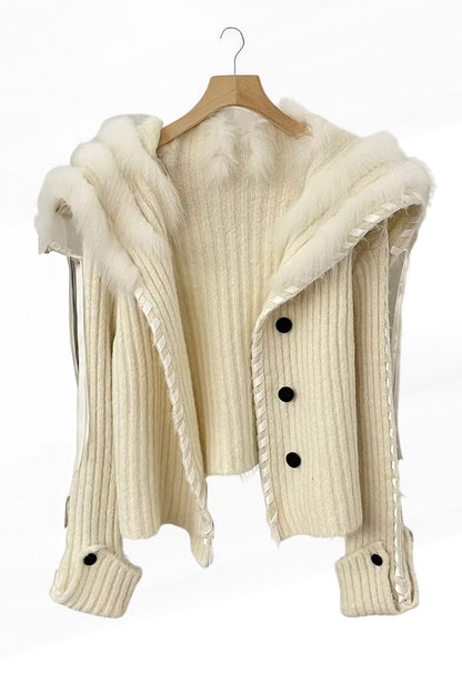 Gilet fourrure femme crème Héritage fourrure