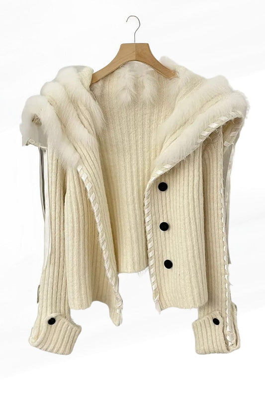 Gilet fourrure femme crème Héritage fourrure