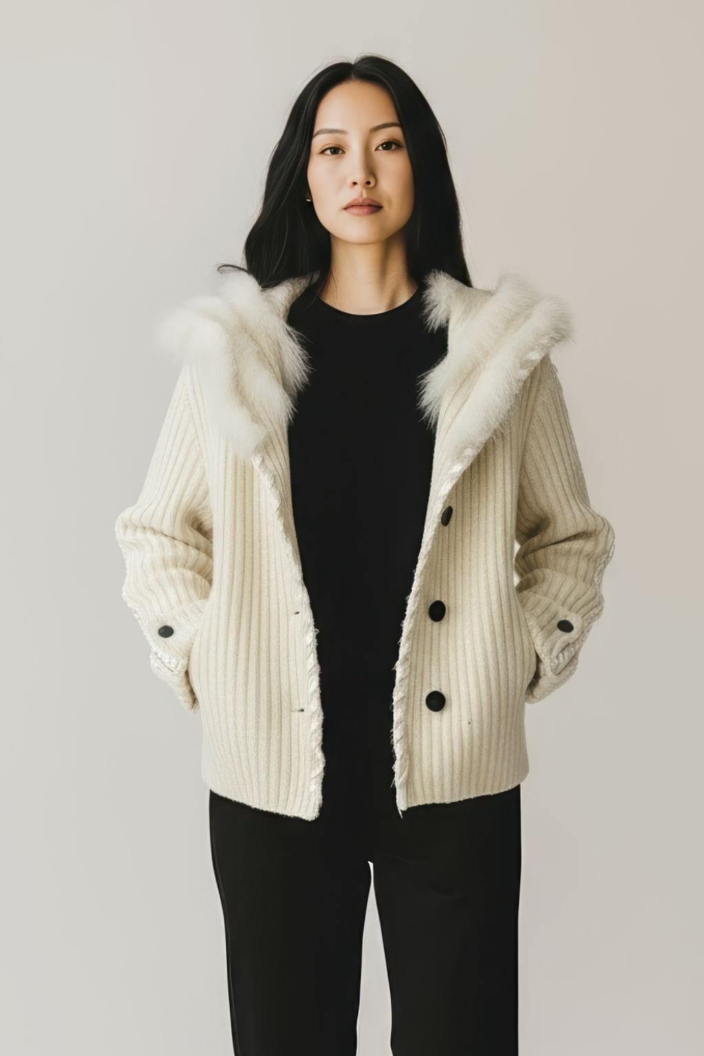 Gilet fourrure femme crème Héritage fourrure