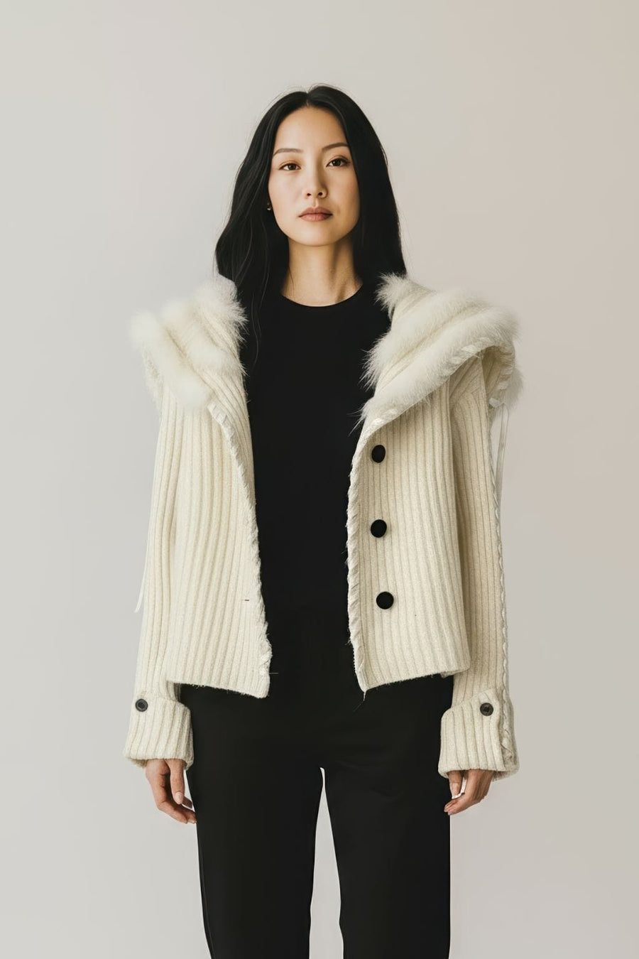 Gilet fourrure femme crème Héritage fourrure