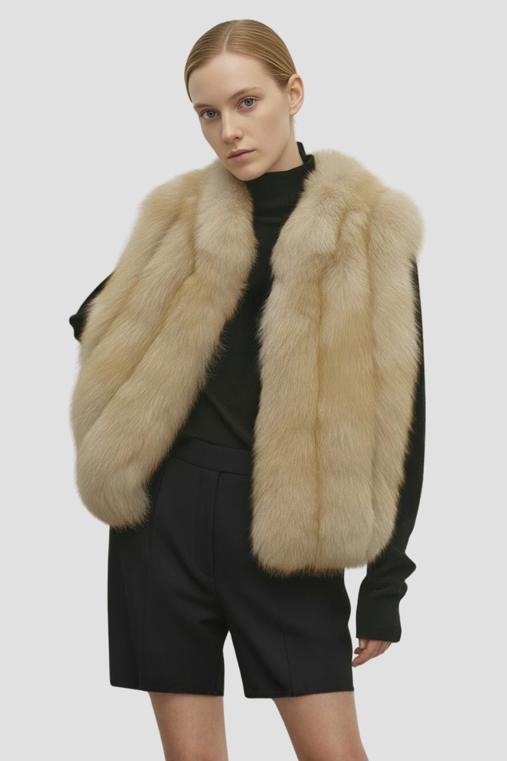 Gilet fourrure femme crème Héritage fourrure
