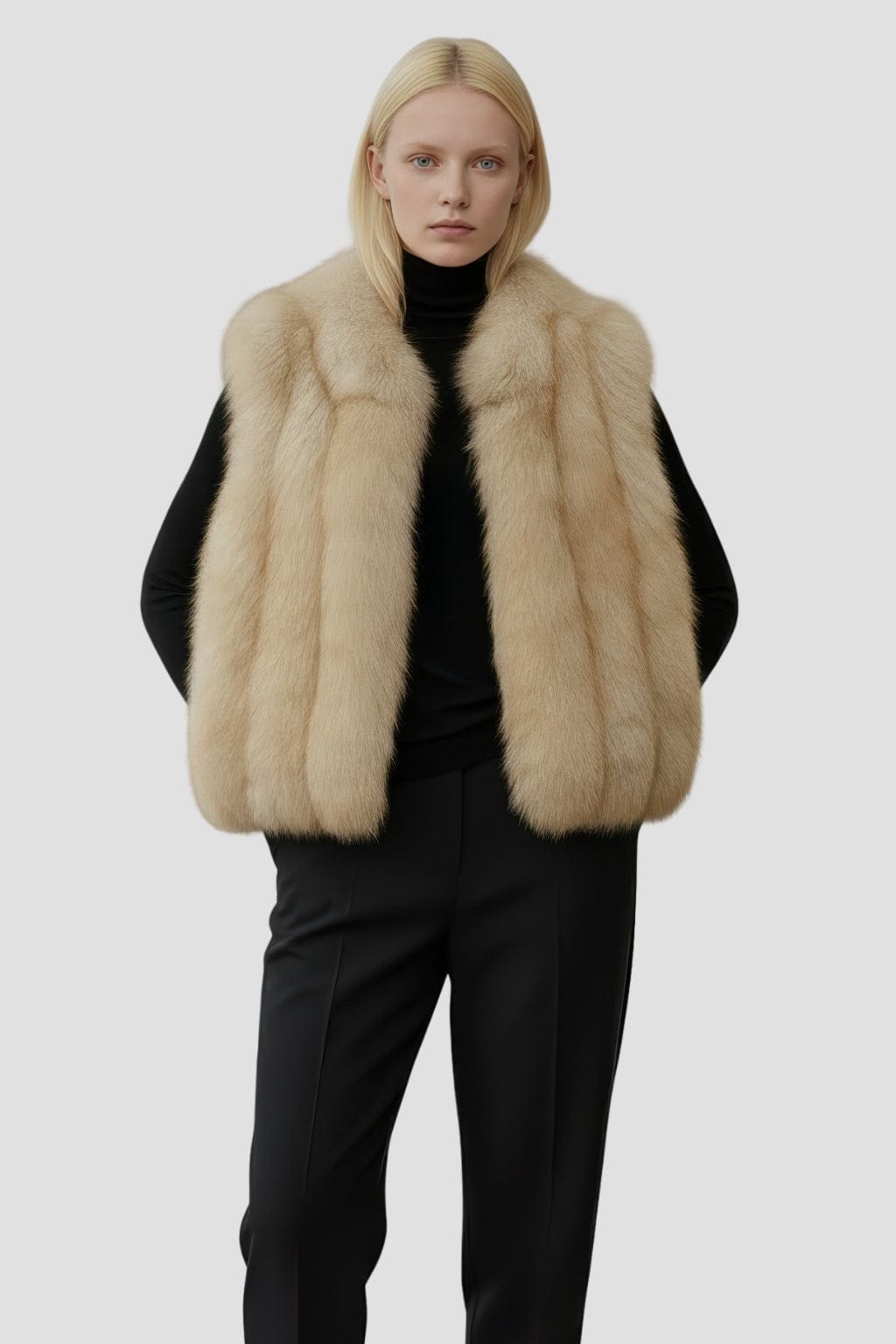 Gilet fourrure femme crème Héritage fourrure