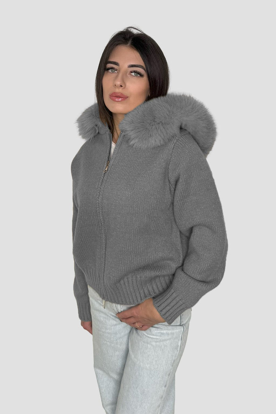 Gilet fourrure femme gris Héritage fourrure