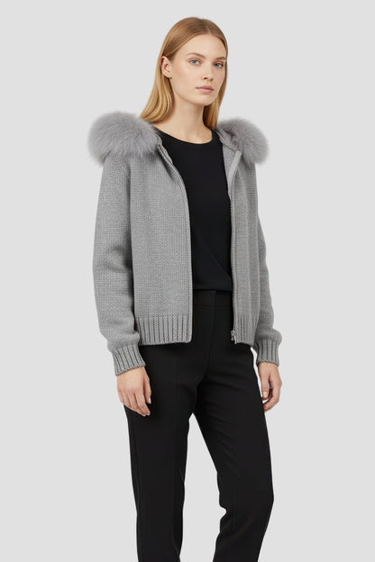 Gilet fourrure femme gris Héritage fourrure