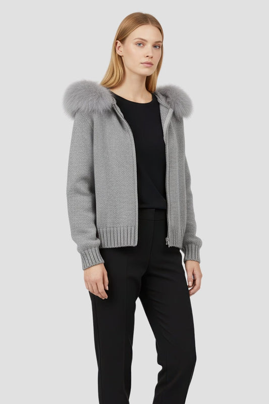 Gilet fourrure femme gris Héritage fourrure