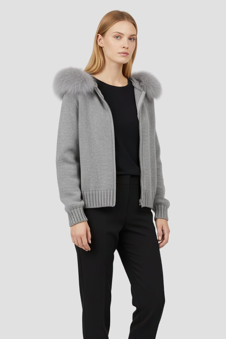 Gilet fourrure femme gris Héritage fourrure