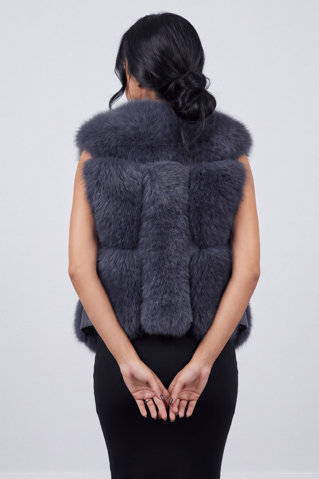 Gilet fourrure femme gris Héritage fourrure
