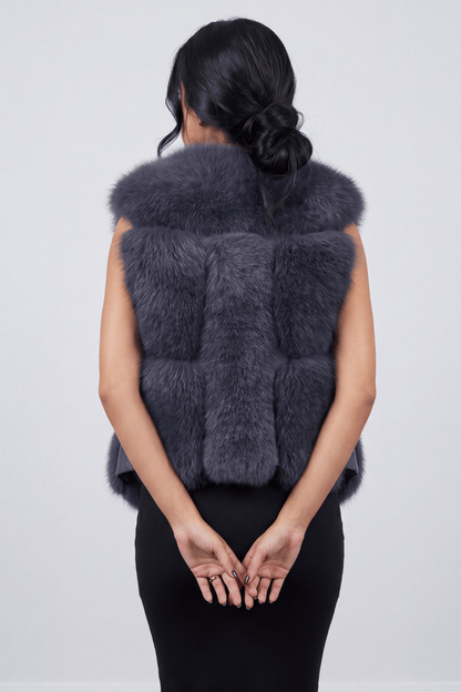 Gilet fourrure femme gris Héritage fourrure