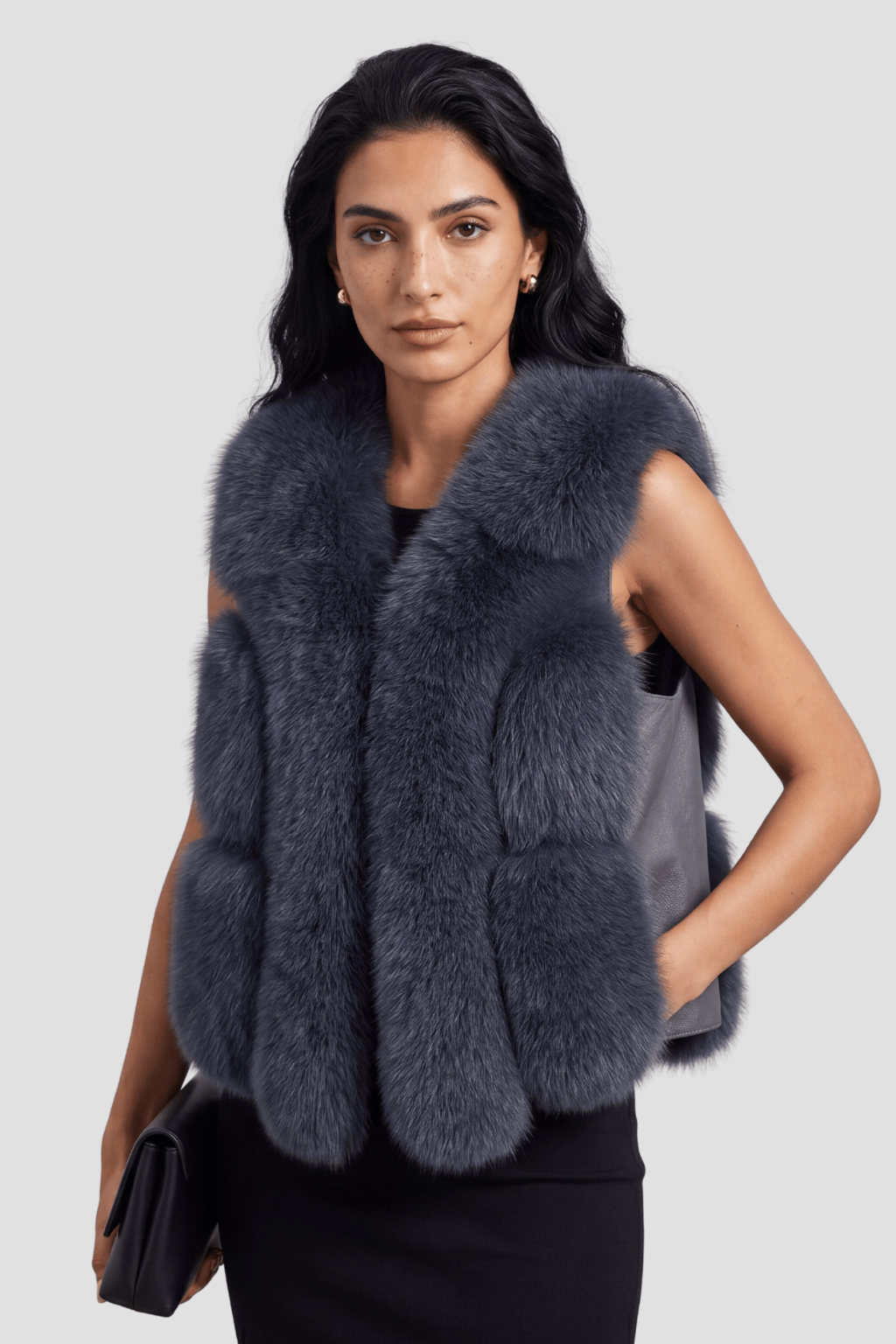 Gilet fourrure femme gris Héritage fourrure