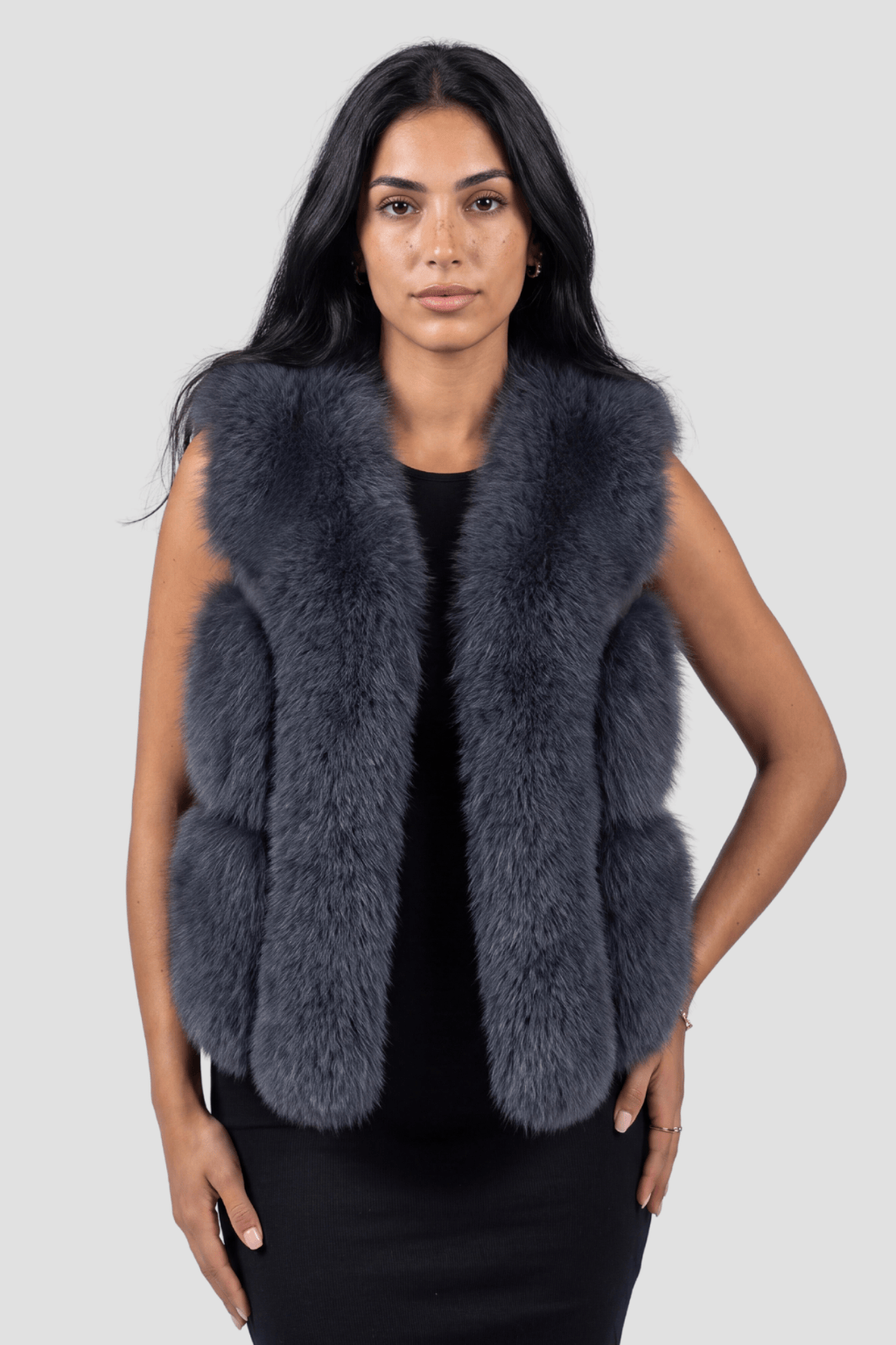 Gilet fourrure femme gris Héritage fourrure