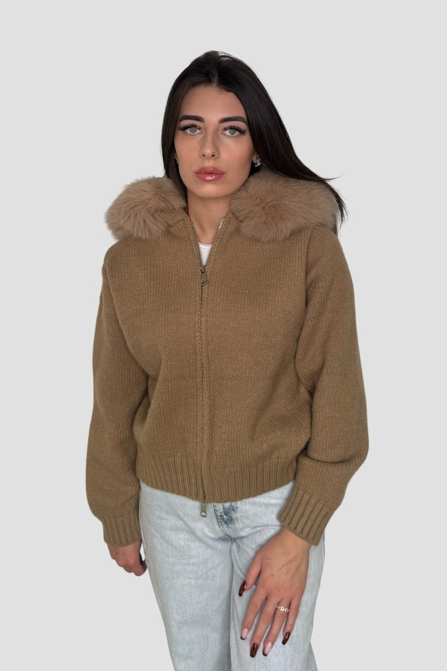 Gilet fourrure femme marron Héritage fourrure