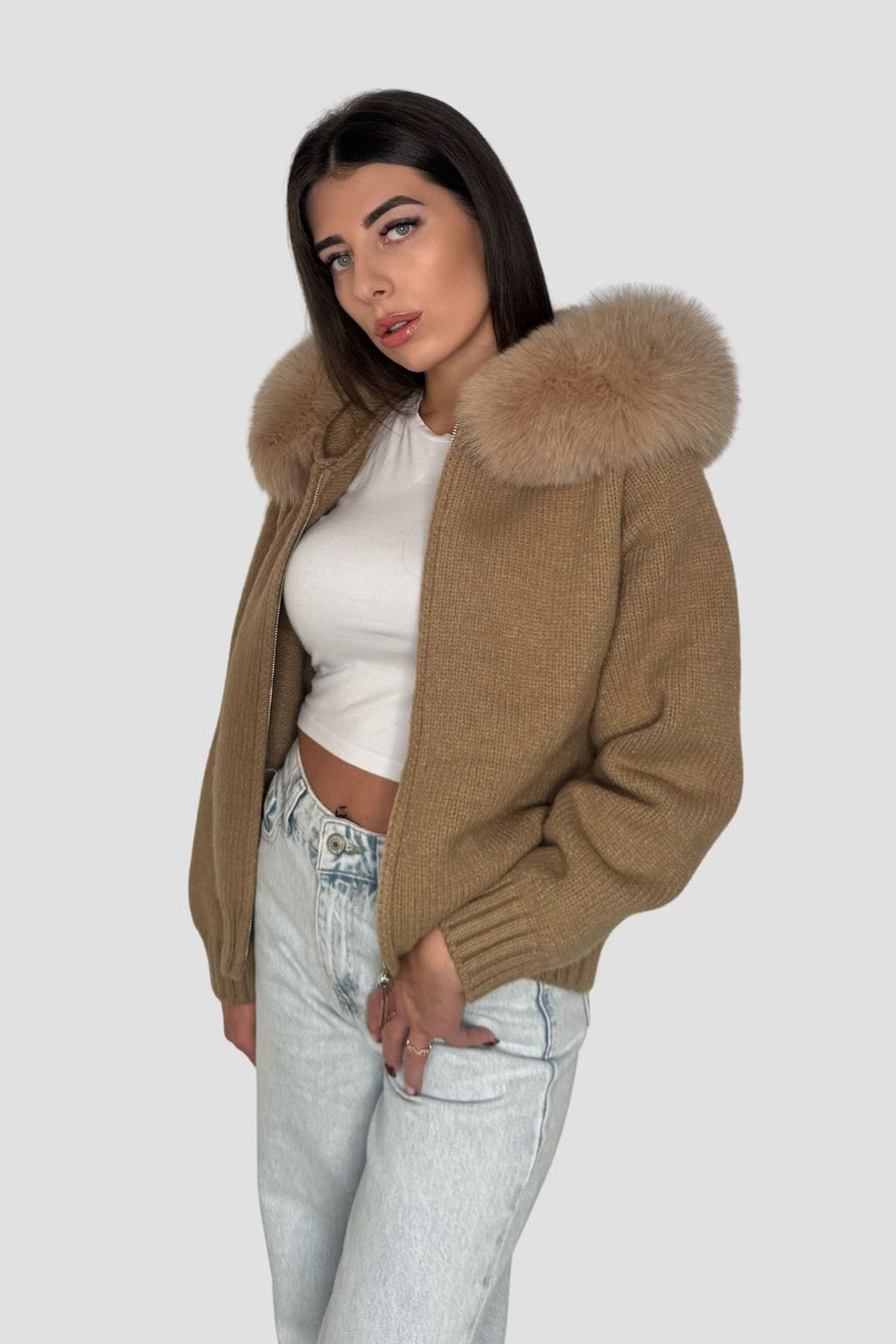 Gilet fourrure femme marron Héritage fourrure