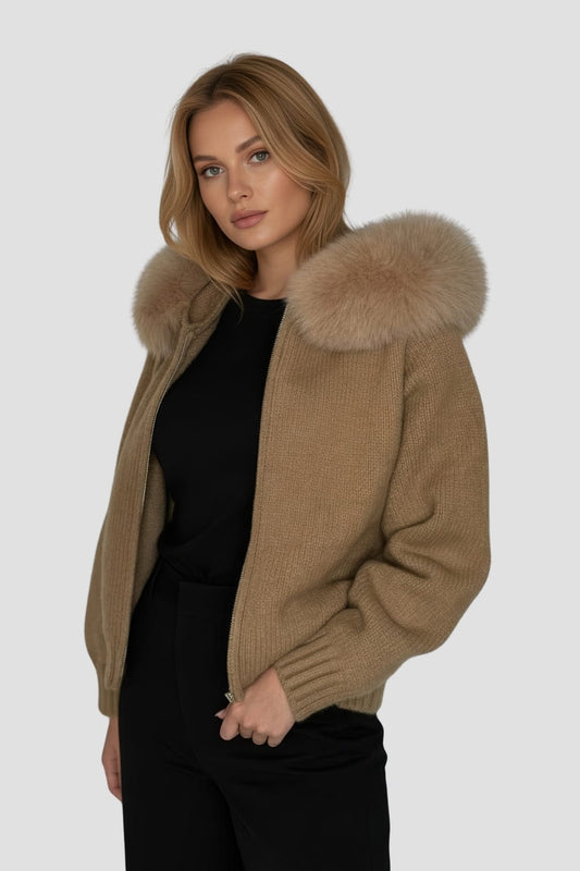 Gilet fourrure femme marron Héritage fourrure