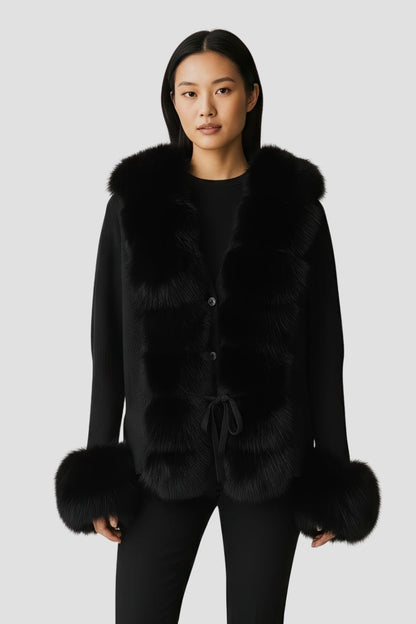 Gilet fourrure femme noir Héritage fourrure