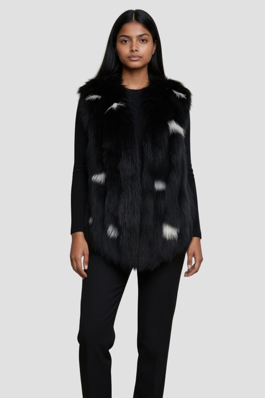 Gilet fourrure femme noir Héritage fourrure