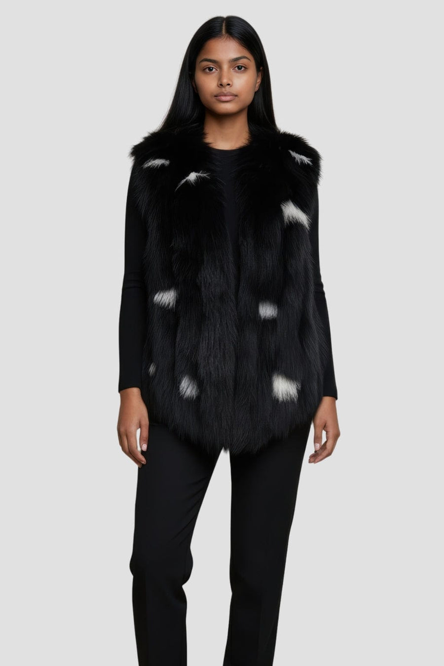 Gilet fourrure femme noir Héritage fourrure