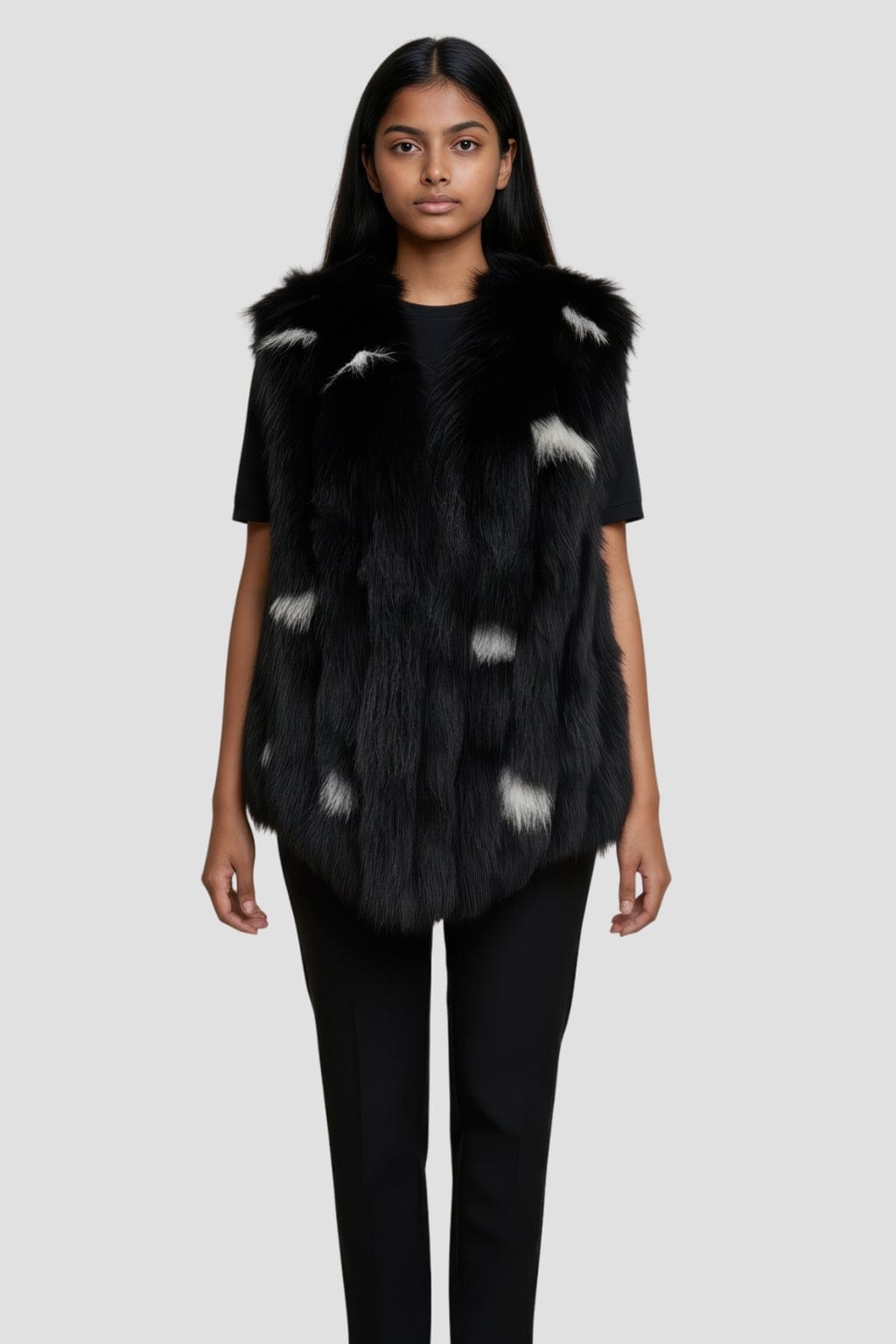 Gilet fourrure femme noir Héritage fourrure