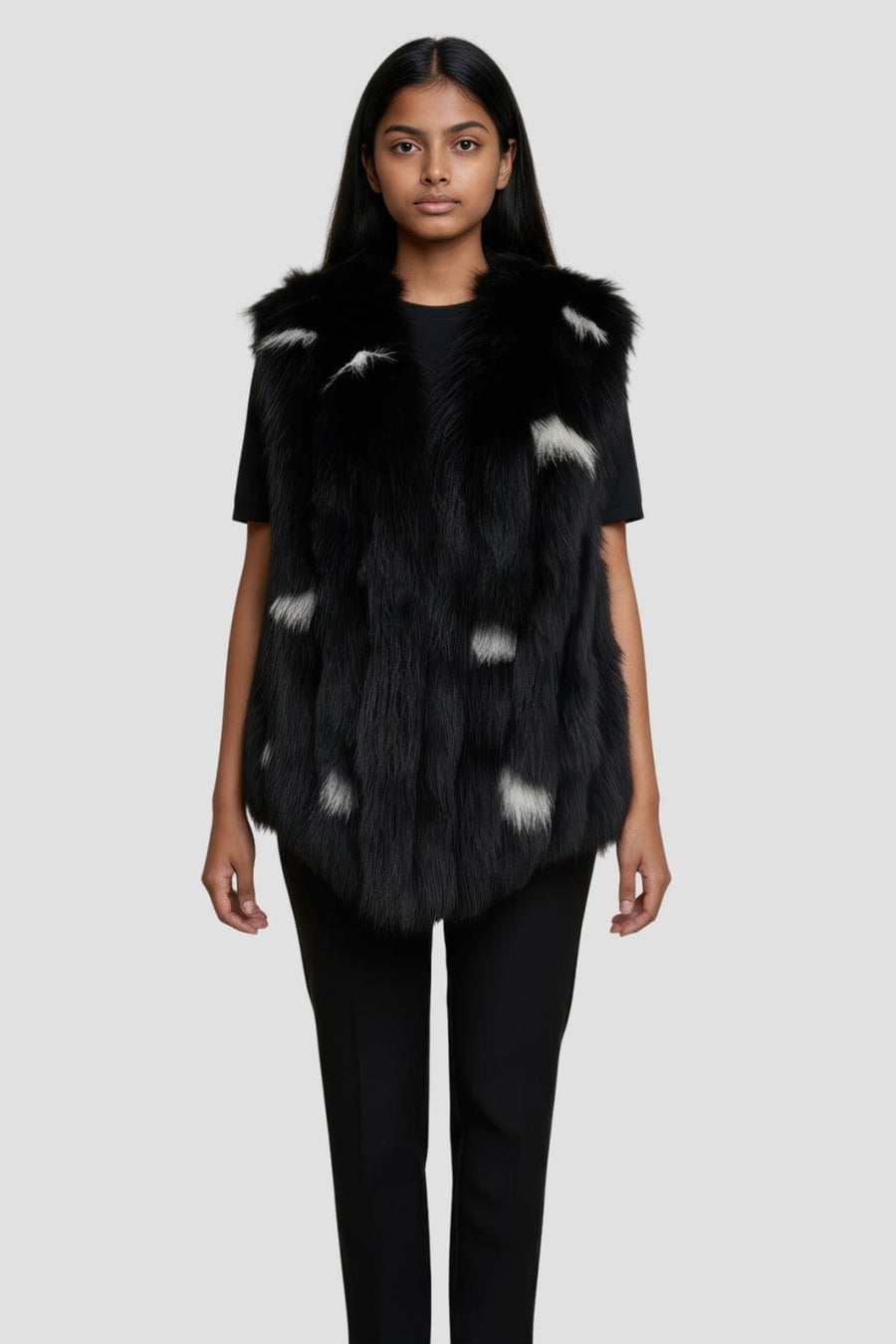 Gilet fourrure femme noir Héritage fourrure