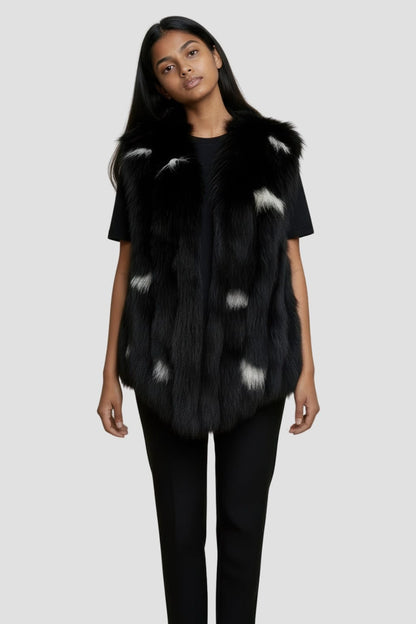 Gilet fourrure femme noir Héritage fourrure