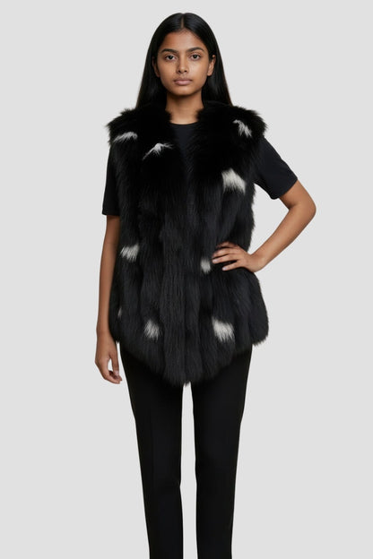Gilet fourrure femme noir Héritage fourrure