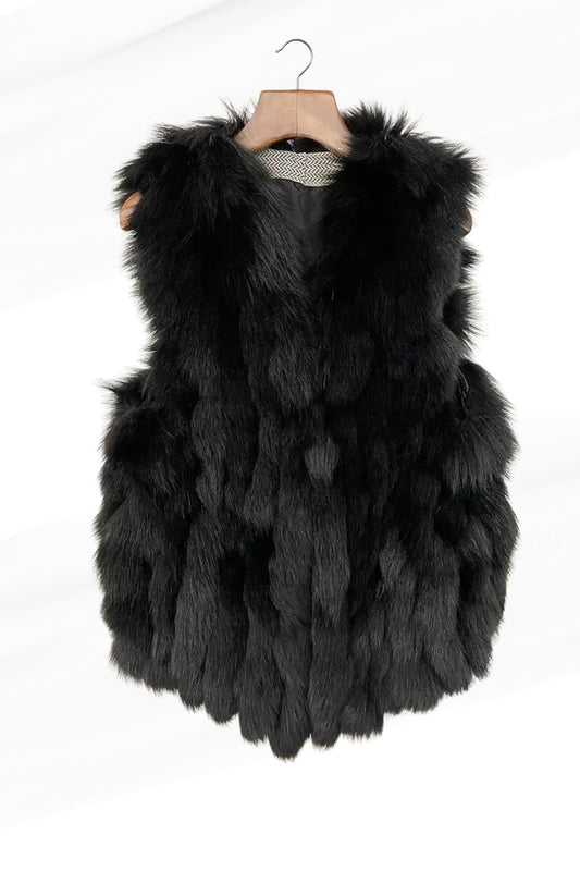 Gilet fourrure femme sans manche Héritage fourrure