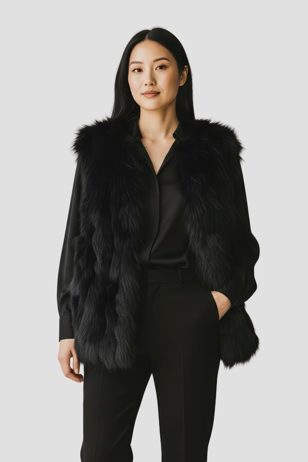 Gilet fourrure femme sans manche Héritage fourrure