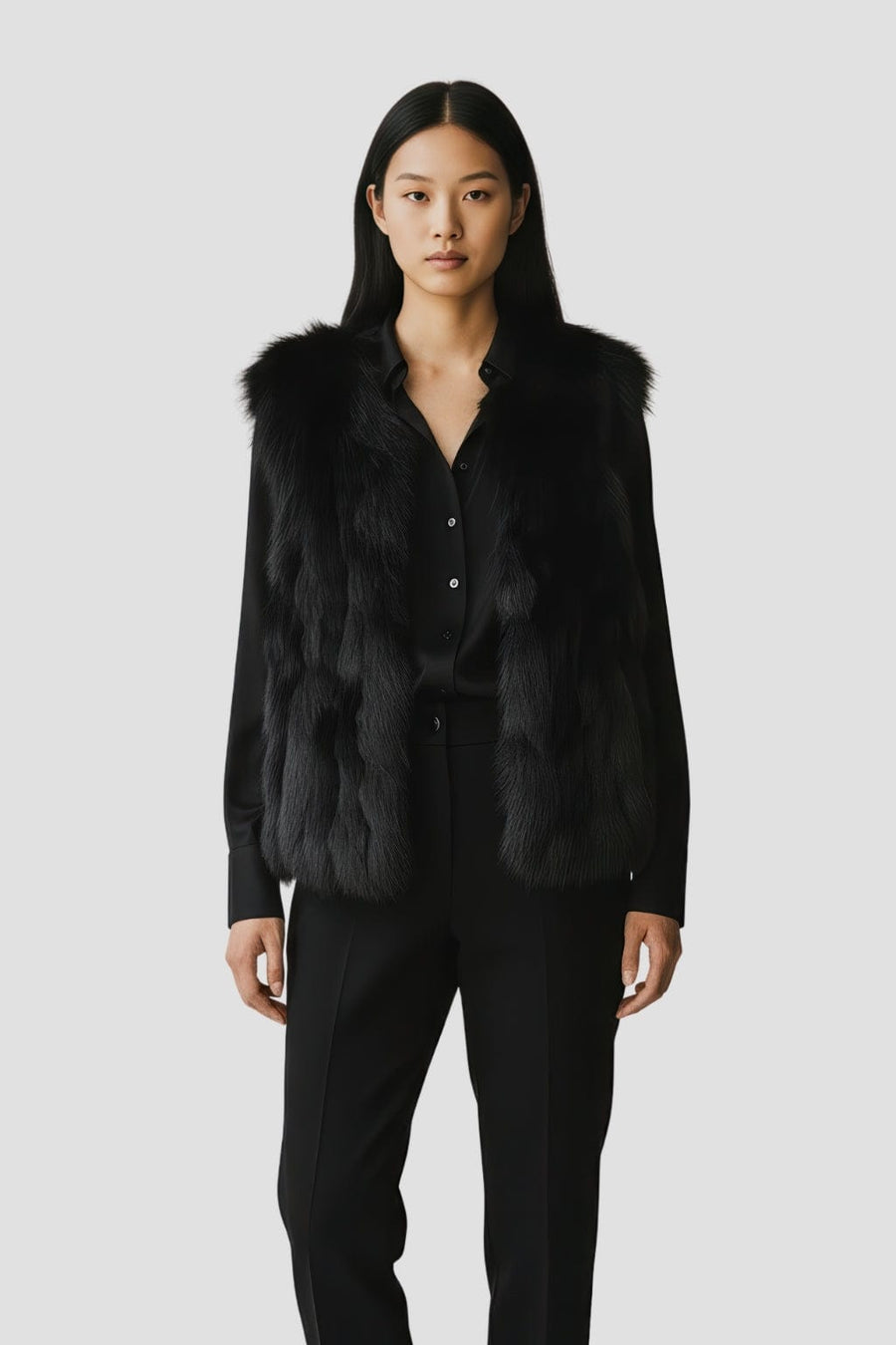 Gilet fourrure femme sans manche Héritage fourrure