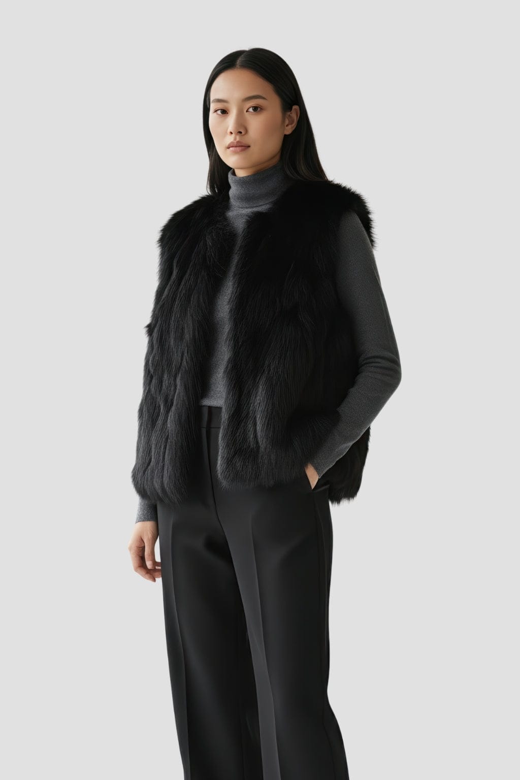 Gilet fourrure femme sans manche Héritage fourrure