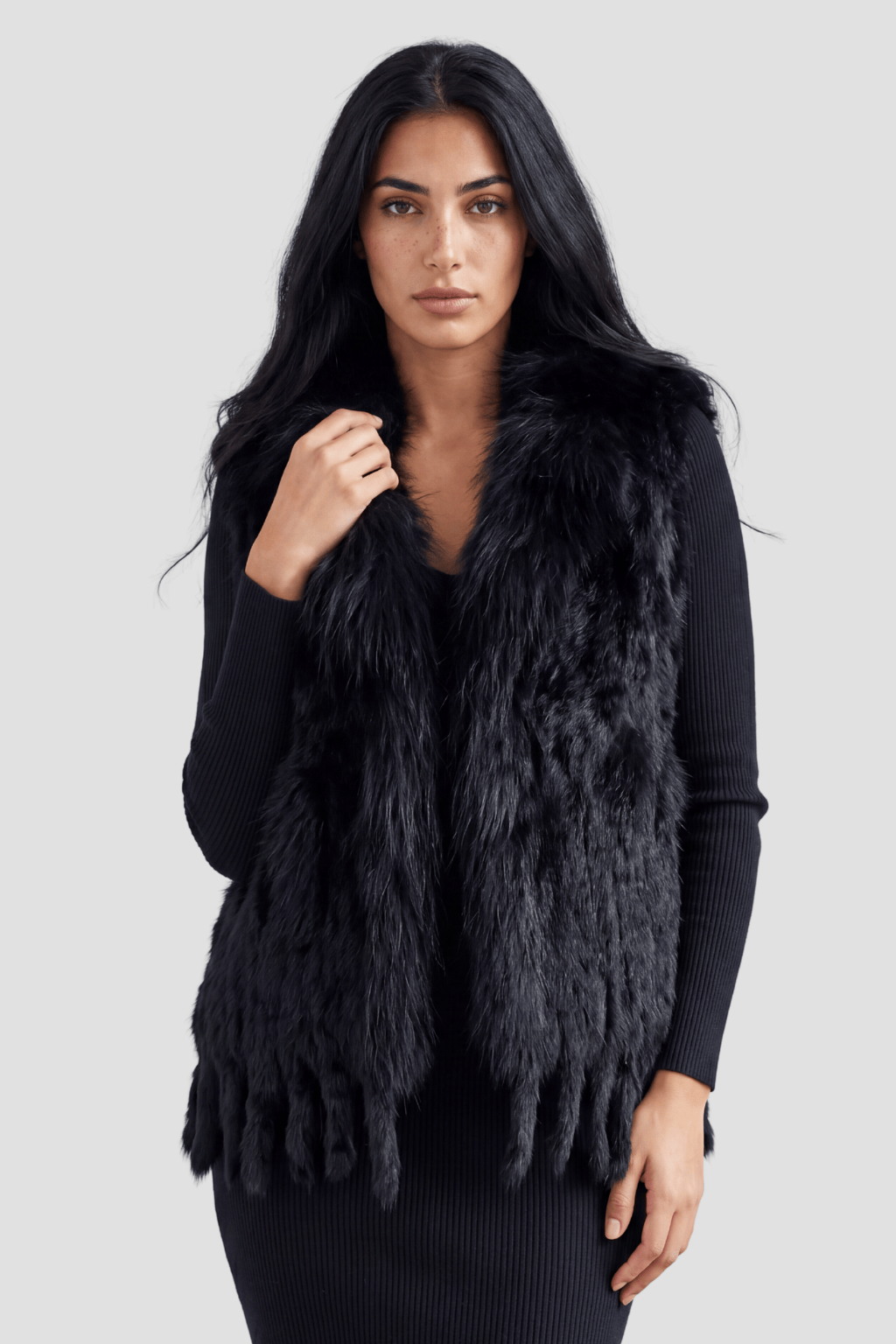 Gilet fourrure femme sans manche Héritage fourrure
