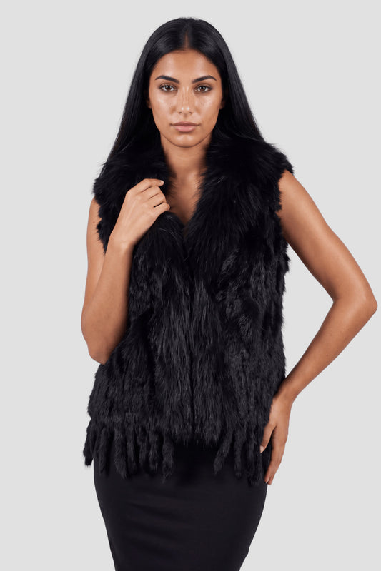 Gilet fourrure femme sans manche Héritage fourrure