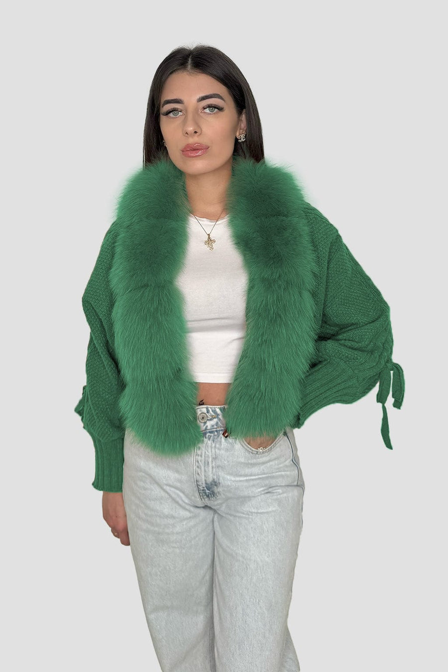Gilet fourrure femme vert Héritage fourrure