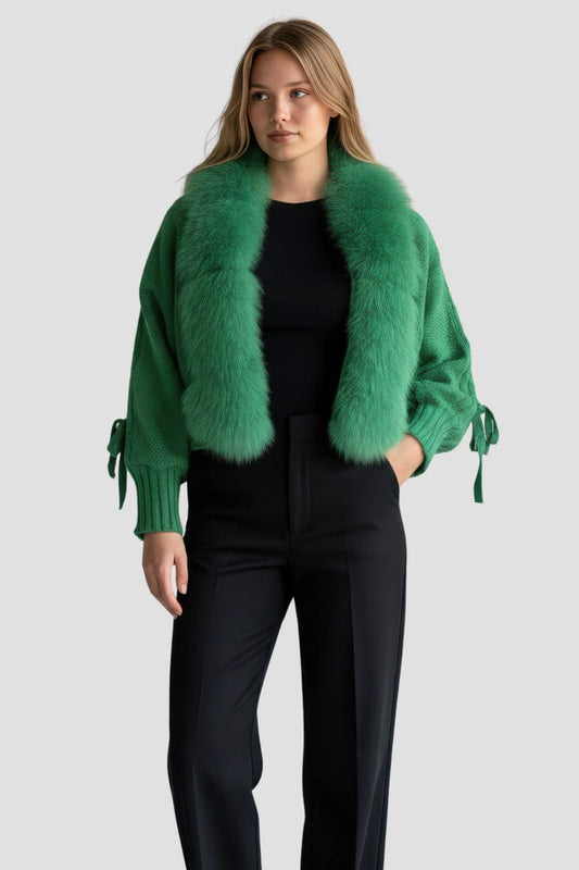Gilet fourrure femme vert Héritage fourrure