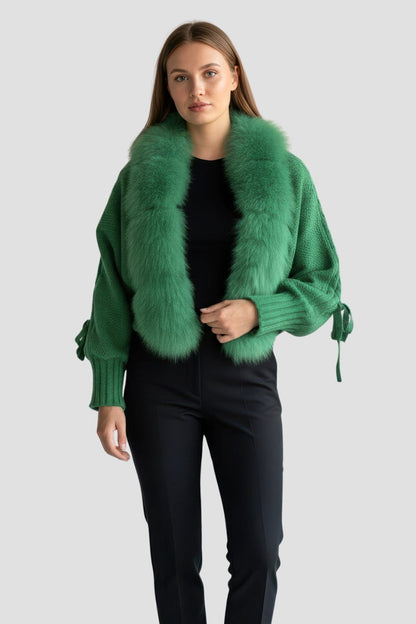 Gilet fourrure femme vert Héritage fourrure