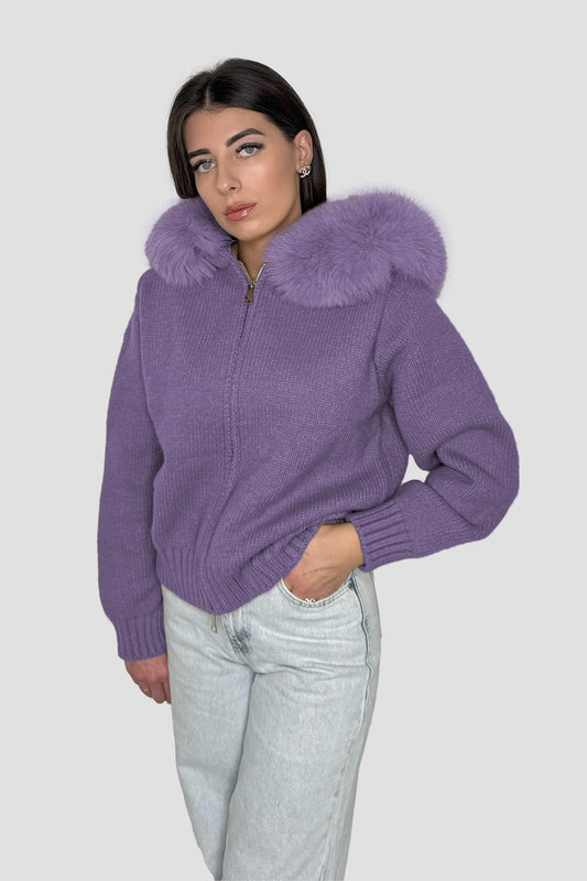 Gilet fourrure femme violet Héritage fourrure