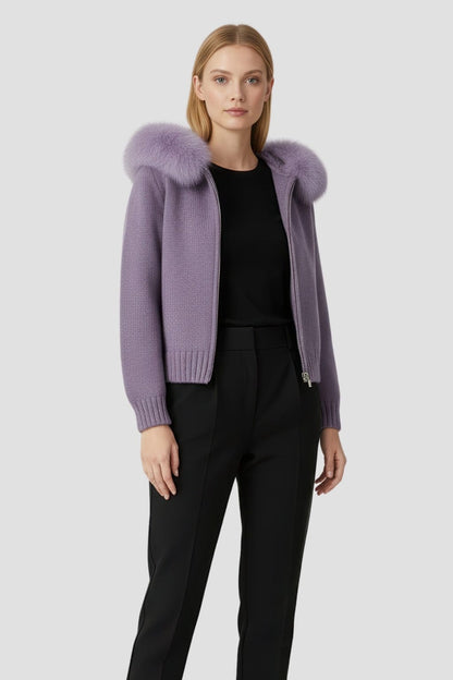 Gilet fourrure femme violet Héritage fourrure