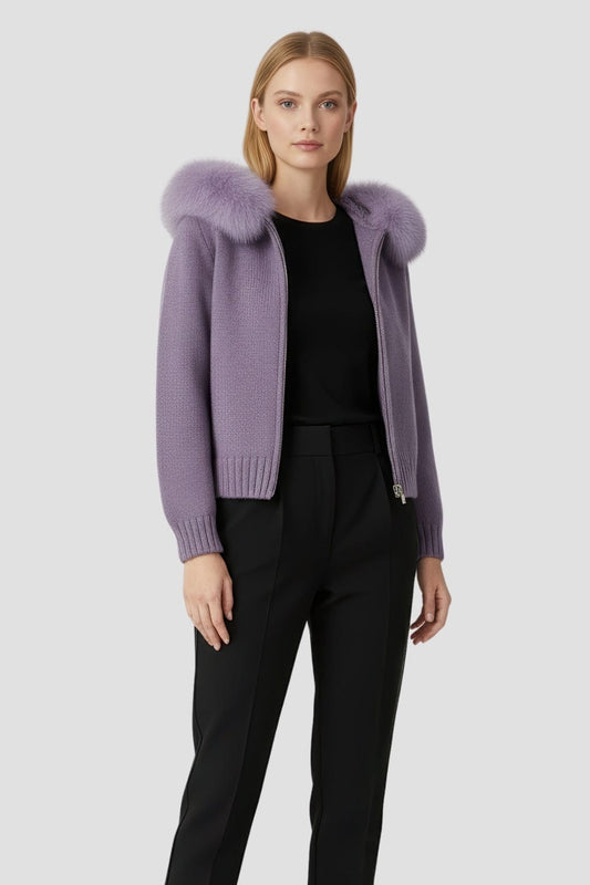 Gilet fourrure femme violet Héritage fourrure